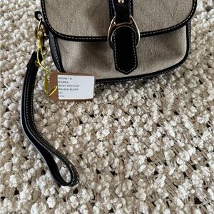 Dooney & Bourke Tan and Black Wristlet